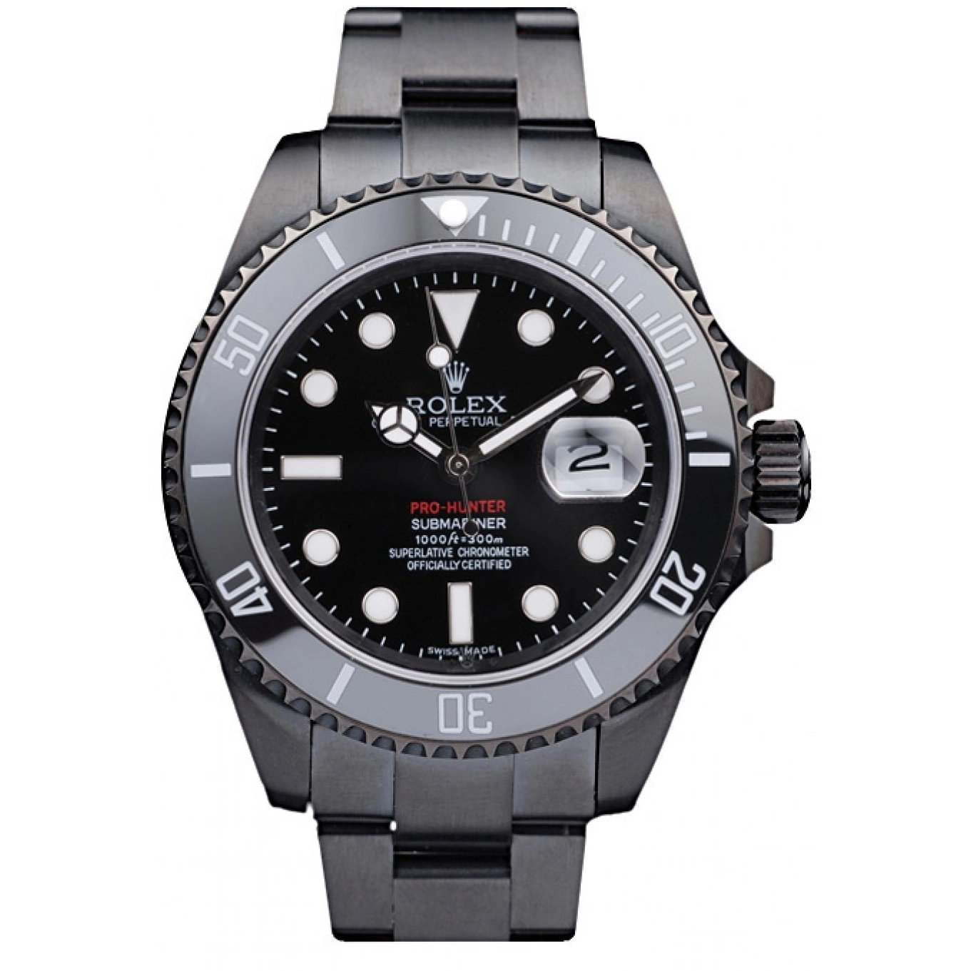Aaa replica watch Steel Swiss Black Dial Strap Black Pro-Hunter Submariner Rolex 0629